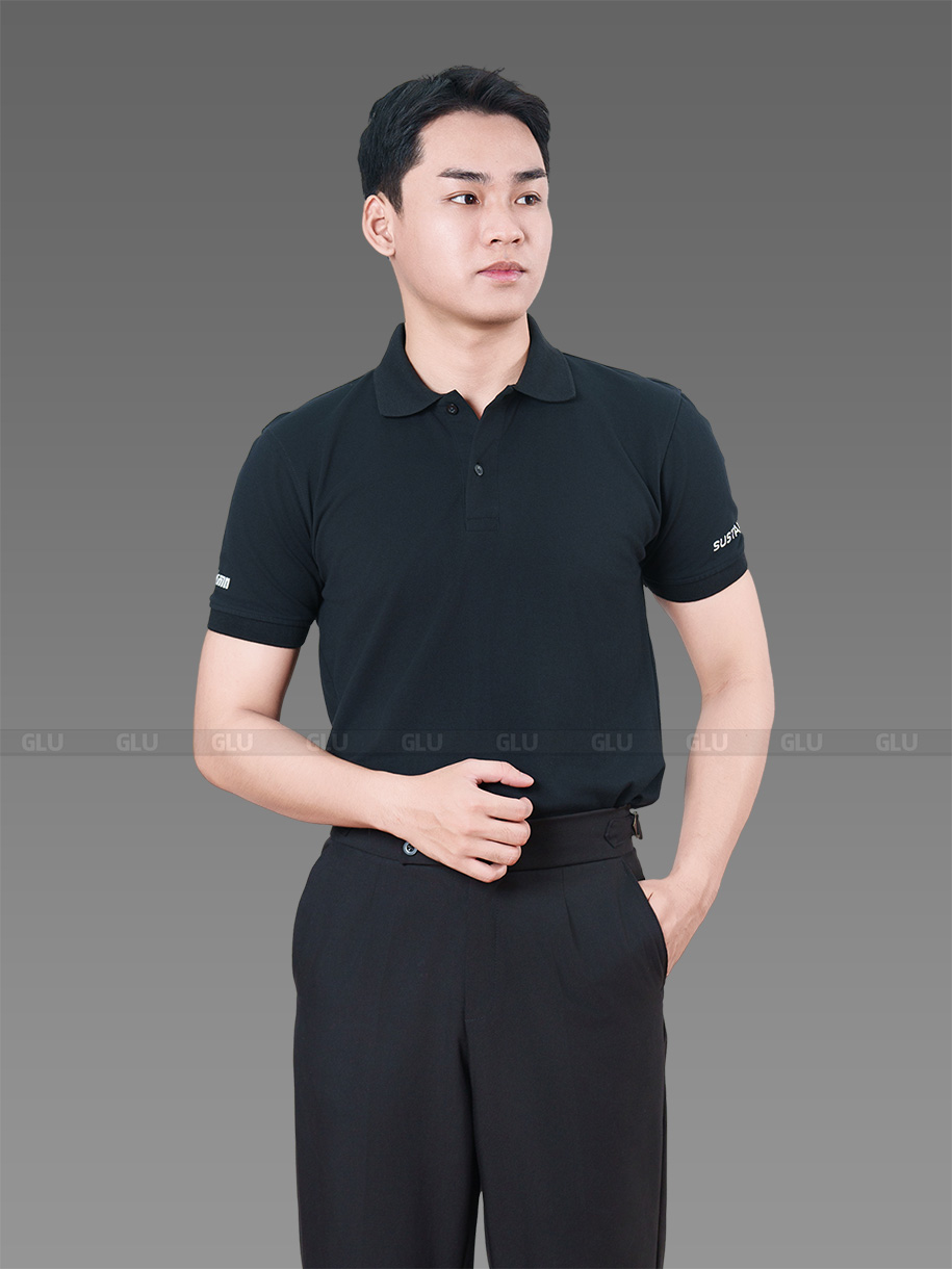 áo thun đồng phục atqn0008 màu đen 1