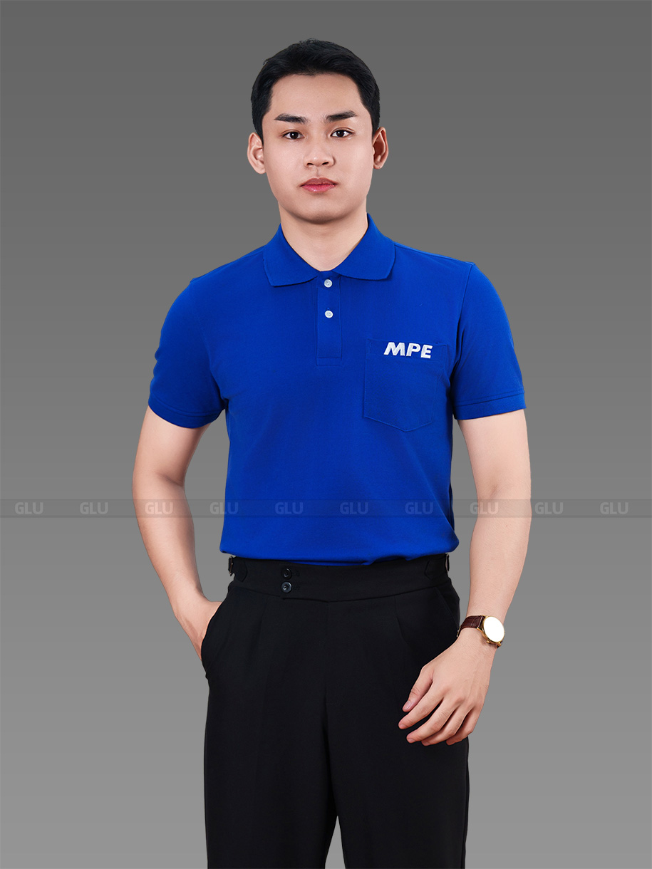 may in áo thun đồng phục công ty màu xanh cao cấp 2